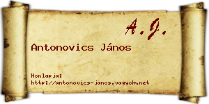 Antonovics János névjegykártya